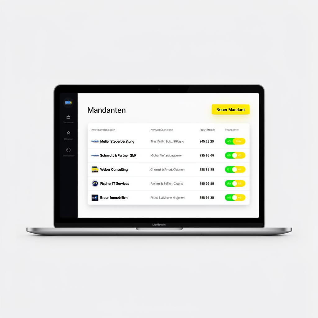 GoBD-Suite Mandantenübersicht – Berater-Portal mit Kundenliste